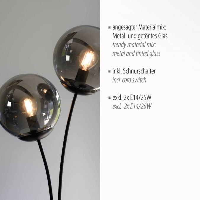 Paul Neuhaus LED Tischleuchte, schwarz, schlicht, Schnurschalter, 2 flammige Tischlampe Rabatte dieses Monats