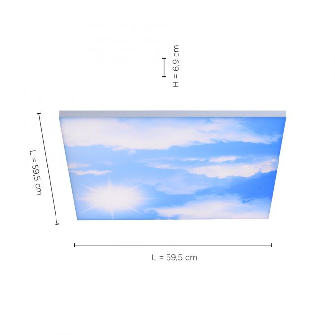 Paul Neuhaus LED Panel, weiß,60x60cm, rahmenlos, Wolkenmotiv, Lichtfarbsteuerung Online