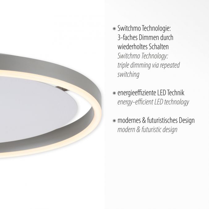 Paul Neuhaus LED Deckenleuchte anthrazit rund Ø40cm dimmbar Switchmo warmweiß Fabrik Onlineshop