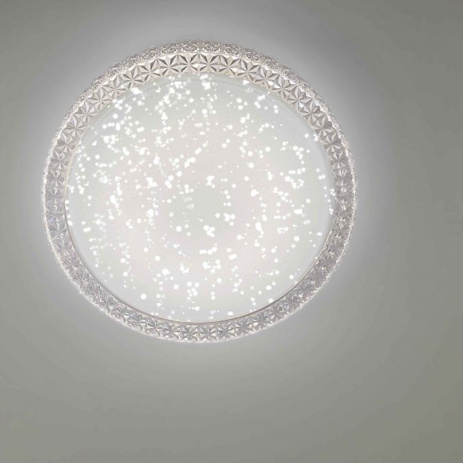 Paul Neuhaus LED-Deckenleuchte, rund, Sternenhimmeloptik, CCT, Ø 60cm, Kristallrand Fabrikpreis