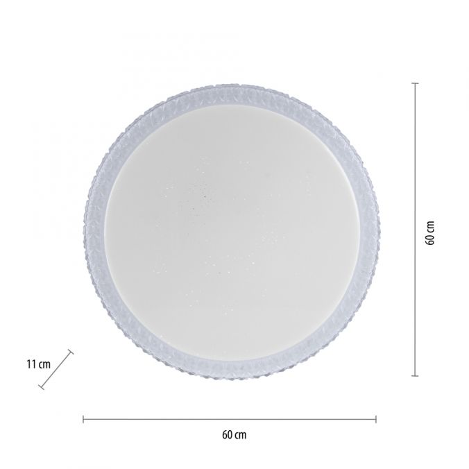 Paul Neuhaus LED-Deckenleuchte, rund, Sternenhimmeloptik, CCT, Ø 60cm, Kristallrand Fabrikpreis