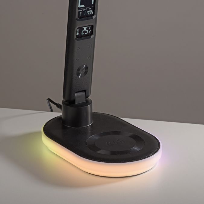 Paul Neuhaus LED Tischleuchte schwarz Touchdimmer Ladefunktion Handy USB kabellos Sonderangebot