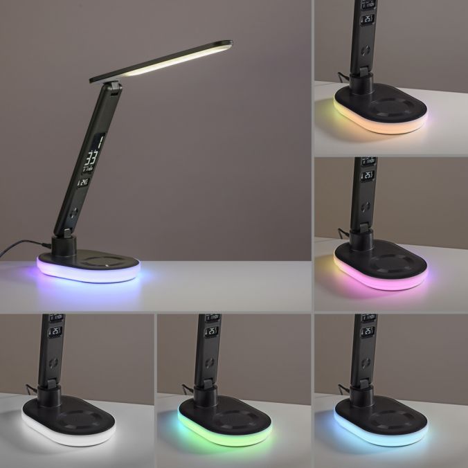 Paul Neuhaus LED Tischleuchte schwarz Touchdimmer Ladefunktion Handy USB kabellos Sonderangebot