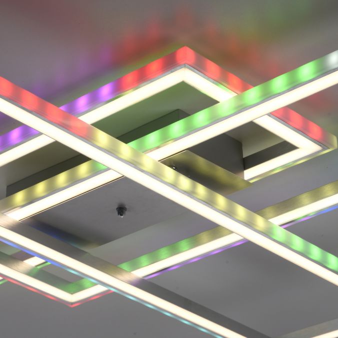 Paul Neuhaus LED Deckenleuchte 101,5x71cm silberfarbig RGB Rainbow Farben dimmbar CCT Rabatt