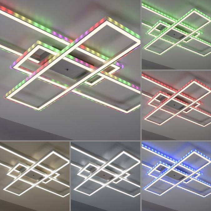 Paul Neuhaus LED Deckenleuchte 101,5x71cm silberfarbig RGB Rainbow Farben dimmbar CCT Rabatt