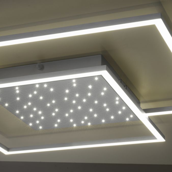 Paul Neuhaus LED-Deckenleuchte, stahlfarben, Fernbdienung, dimmbar, CCT Versandkostenfrei