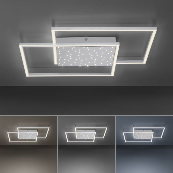Paul Neuhaus LED-Deckenleuchte, stahlfarben, Fernbdienung, dimmbar, CCT Versandkostenfrei