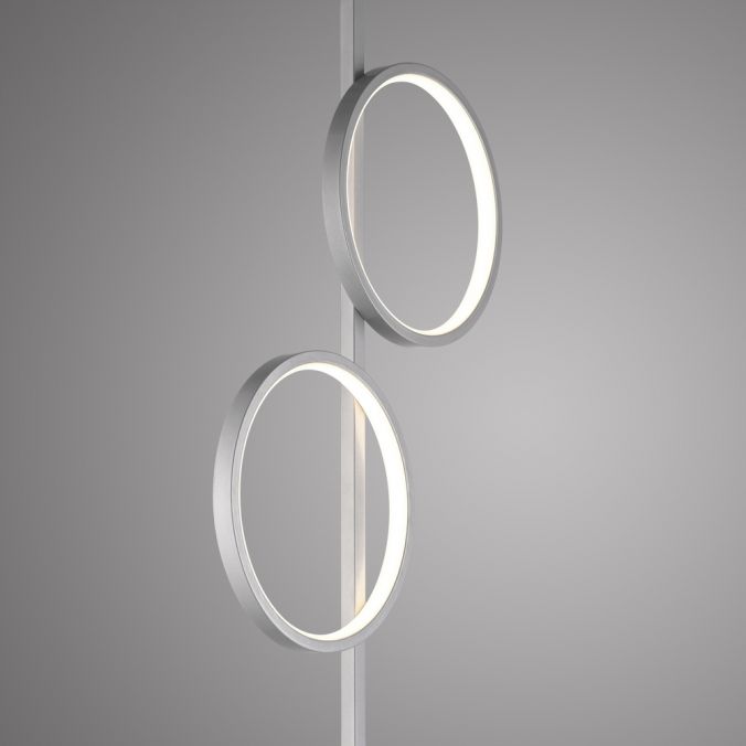 Paul Neuhaus LED Stehleuchte silber Leselampe mit Fußschalter Leuchtringe schlichtes Design Flash Sale