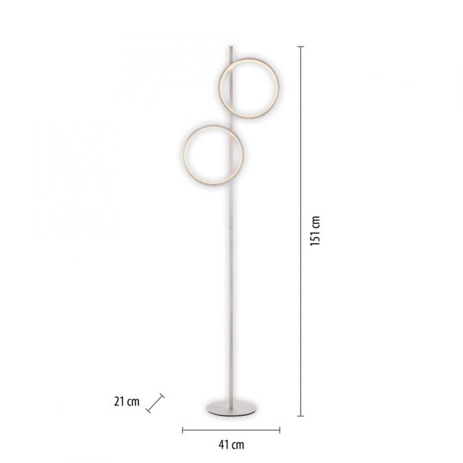 Paul Neuhaus LED Stehleuchte silber Leselampe mit Fußschalter Leuchtringe schlichtes Design Flash Sale