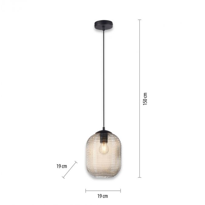 Paul Neuhaus LED Pendelleuchte 1 flammig amberfarben retro Stil Glasschirm oval transparent Begrenztes Angebot