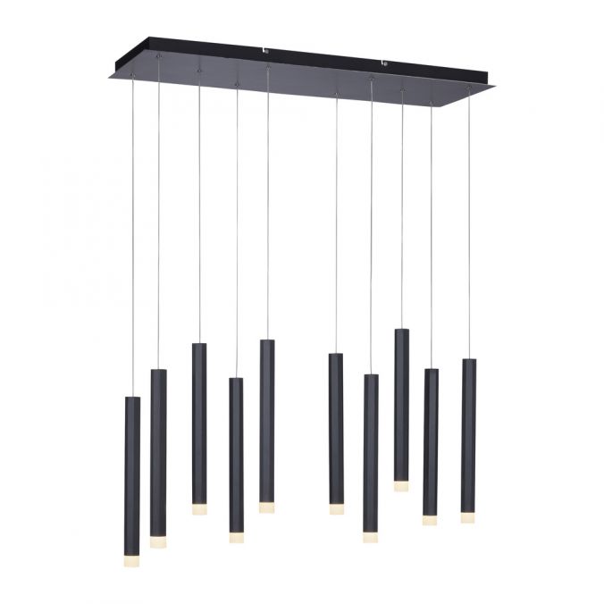 Paul Neuhaus LED-Pendelleuchte, Wohnzimmer, schwarz, Innenleuchte, 10-flammig