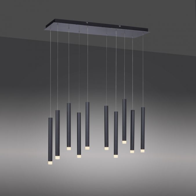 Paul Neuhaus LED-Pendelleuchte, Wohnzimmer, schwarz, Innenleuchte, 10-flammig Weihnachtsangebot