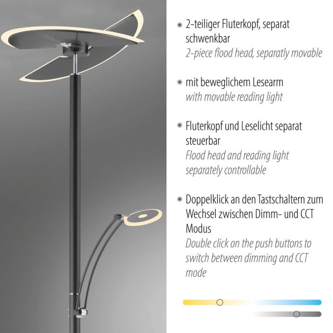 Paul Neuhaus Paul Neuhaus LED Stehleuchte anthrazit dimmbar CCT Memoryfunktion Jubiläumsangebot
