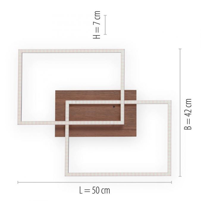 Paul Neuhaus LED-Deckenleuchte, 50,4x42cm, Fernbedienung, dimmbar, Holzdekor, Neueste Mode