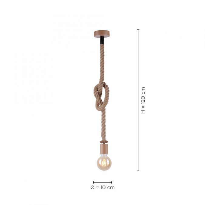 Paul Neuhaus Pendelleuchte, Seil-Leuchte, maritimes Design mit Tau, E27 Blitzangebot
