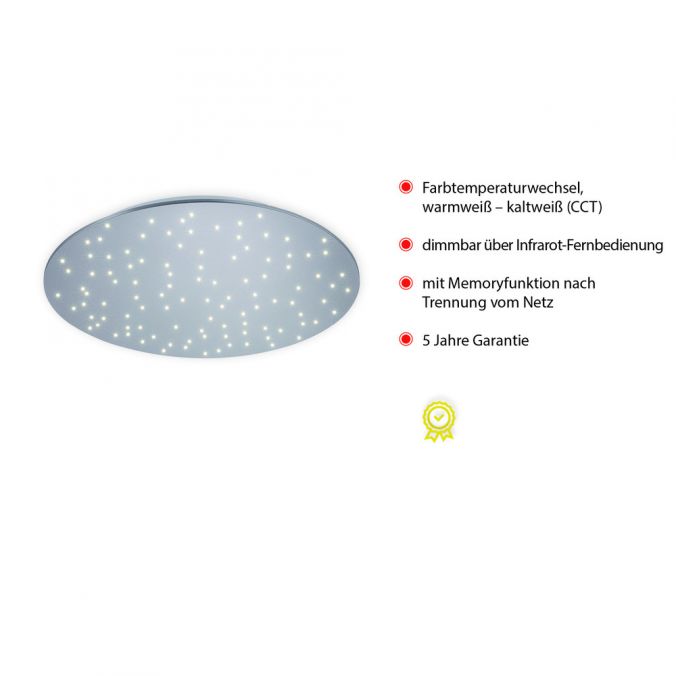 Paul Neuhaus LED Deckenleuchte, rund, stahlfarben, CCT, dimmbar, Ø 48cm, Fernbedienung Neuheiten