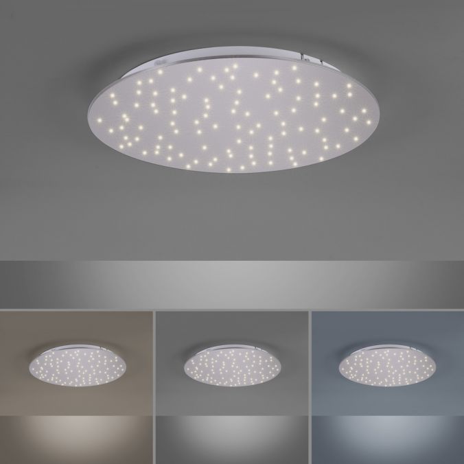 Paul Neuhaus LED Deckenleuchte, rund, stahlfarben, CCT, dimmbar, Ø 48cm, Fernbedienung Neuheiten