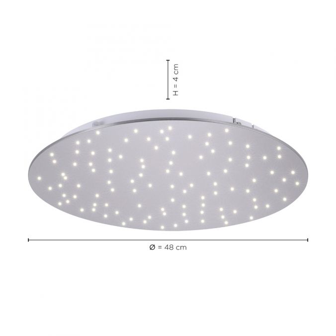 Paul Neuhaus LED Deckenleuchte, rund, stahlfarben, CCT, dimmbar, Ø 48cm, Fernbedienung Neuheiten