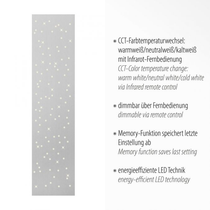Paul Neuhaus LED Deckenleuchte, stahlfarben, rechteckig, Sternenhimmel-Optik, dimmbar Bestseller