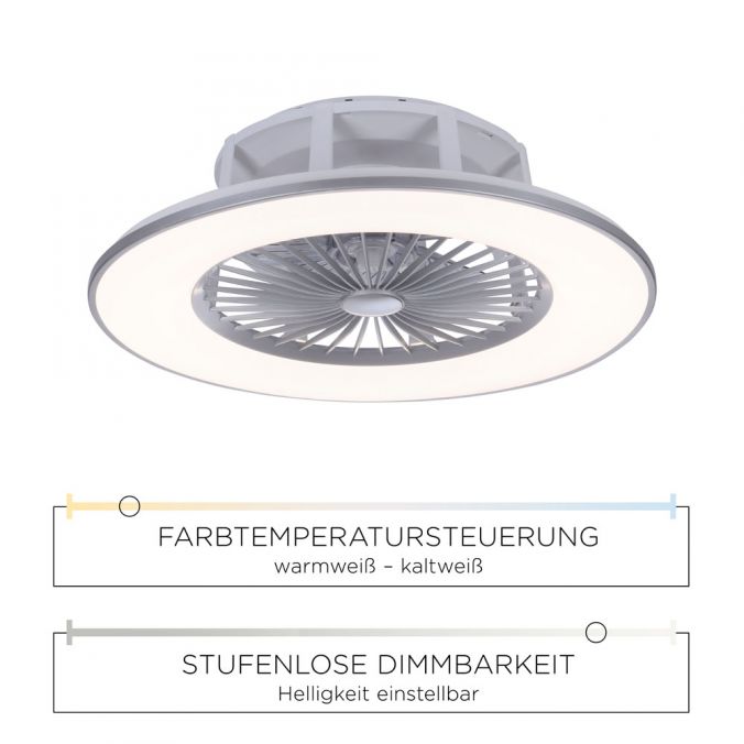 Paul Neuhaus LED-Deckenventilator, Fernbedienung, CCT, Ventilator, Timer, Geschwindigkeit einstellbar Räumungsverkauf