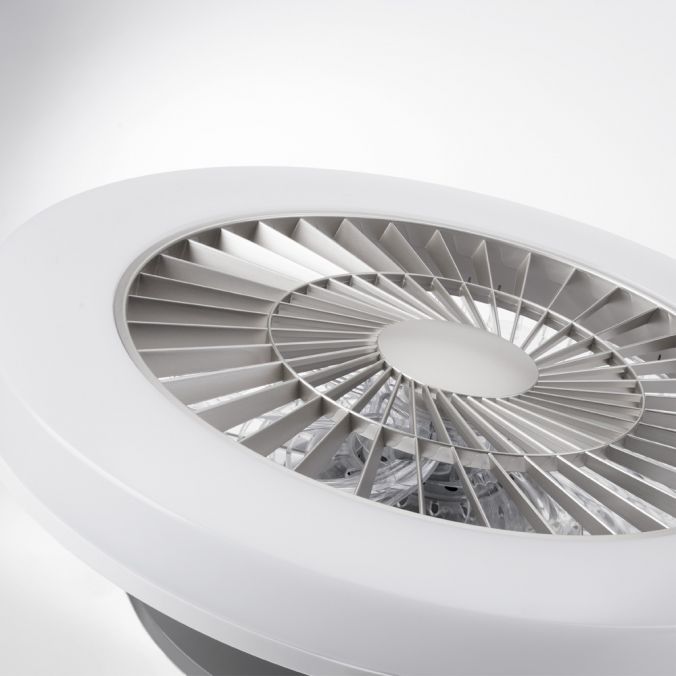 Paul Neuhaus LED Deckenventilator mit Licht, rund, stahlfarbig, modern, Ø 50cm Kauf eins, bekomm eins gratis