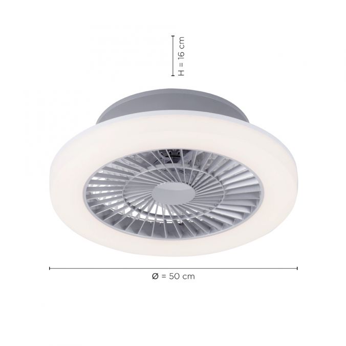 Paul Neuhaus LED Deckenventilator mit Licht, rund, stahlfarbig, modern, Ø 50cm Kauf eins, bekomm eins gratis