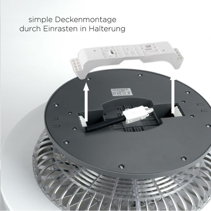Paul Neuhaus LED Deckenventilator mit Licht, rund, stahlfarbig, modern, Ø 50cm Kauf eins, bekomm eins gratis
