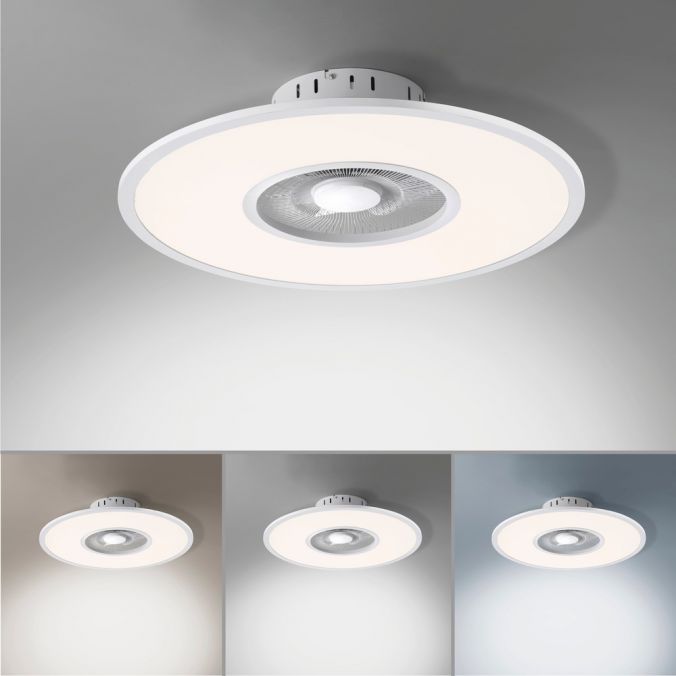 Paul Neuhaus LED Deckenleuchte Ventilator mit Timer rund weiß dimmbar CCT Tägliche Deals
