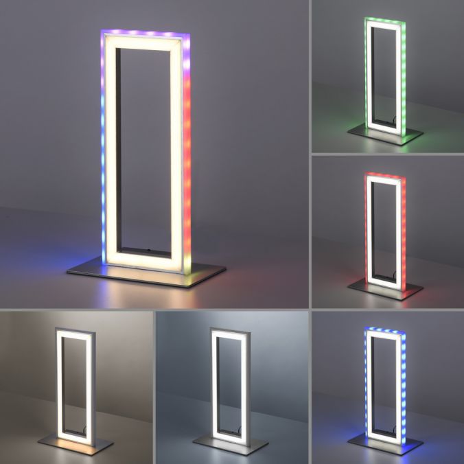 Paul Neuhaus LED Tischleuchte silberfarbig Schnurschalter Rainbow RGB Fernbedienung Riesige Ersparnisse