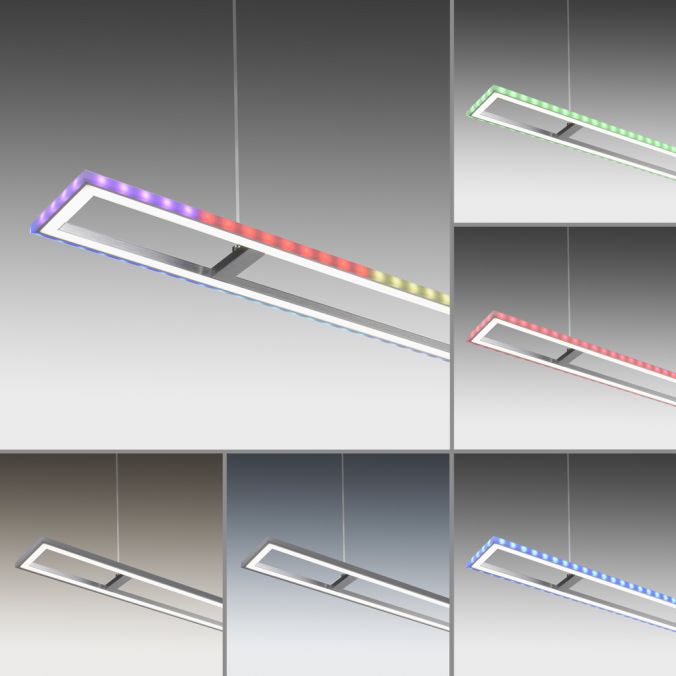 Paul Neuhaus LED Pendelleuchte silberfarbig dimmbar Rainbow RGB Memorfunktion Esszimmer VIP-Rabatte