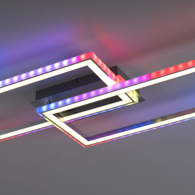Paul Neuhaus LED Deckenleuchte 72x210cm silberfarbig RGB Rainbow Farben dimmbar CCT Super Sparpreis