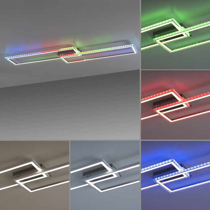 Paul Neuhaus LED Deckenleuchte 72x210cm silberfarbig RGB Rainbow Farben dimmbar CCT Super Sparpreis