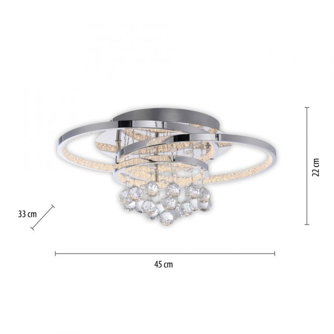 Paul Neuhaus LED Deckenleuchte Chrom Kristallanhänger dimmbar per Tronicdimmer Wochenangebot
