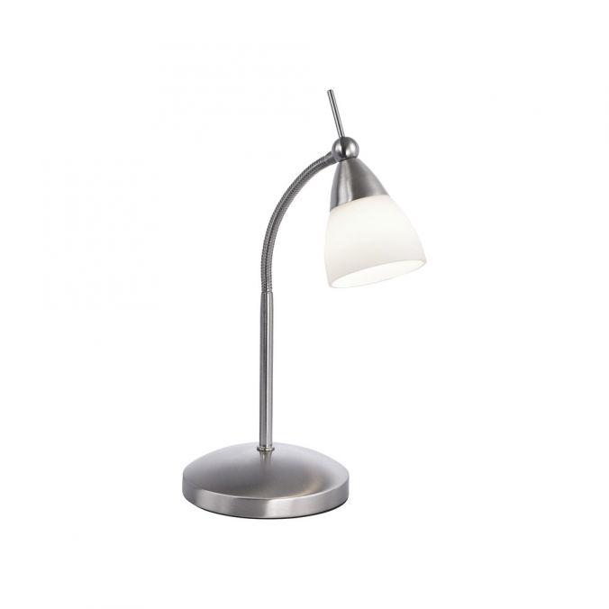 Paul Neuhaus LED-Tischleuchte, stahlfarben, dimmbar, blendfreies Licht, verstellbar