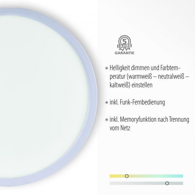 Paul Neuhaus LED Panel, rund, 40cm, weiß, Lichtfarbsteuerung, Funk-Fernbedienung Neueste Stile