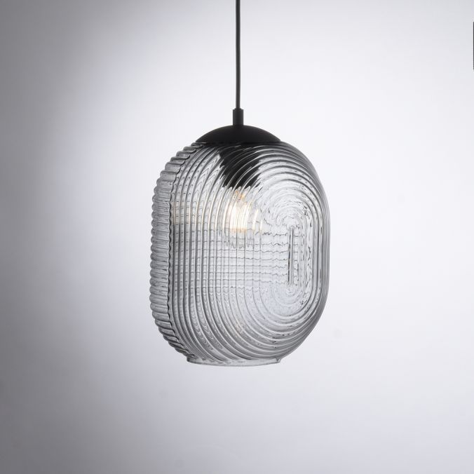 Paul Neuhaus LED Pendelleuchte Rauchglas getönt 3 flammig retro Design oval Esszimmer Letzte 2 Tage