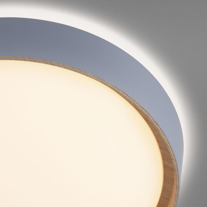 Paul Neuhaus LED Deckenleuchte Holzoptik grau rund dimmbar Wandschalter energiesparend Zeitbegrenzte Promotion