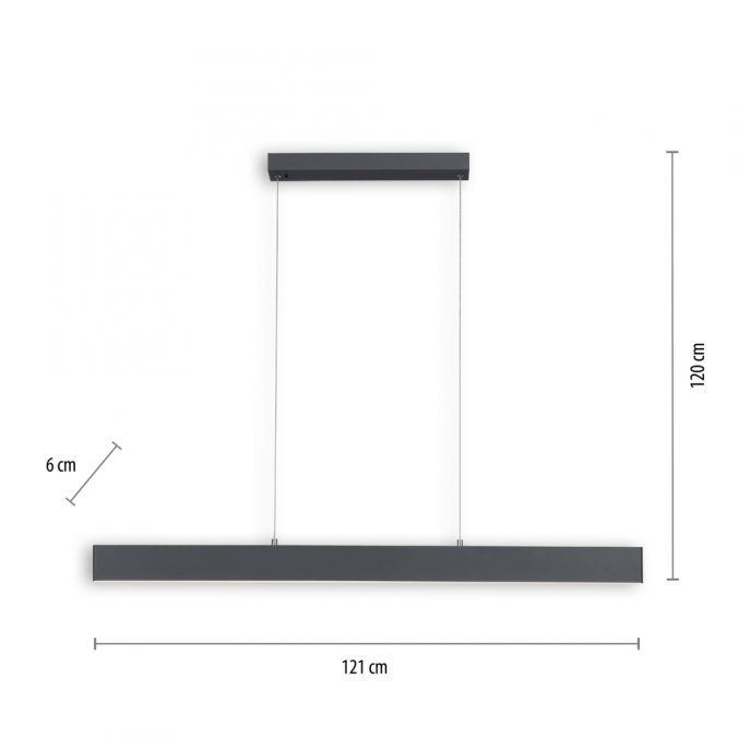 Paul Neuhaus LED Pendelleuchte, anthrazit, lineares Design, höhenverstellbar, modern Bis zu 50% Rabatt