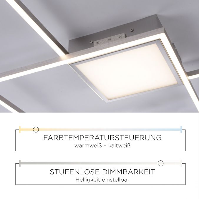 Paul Neuhaus LED Deckenleuchte, stahl, modern, CCT Farbmanagement Nur für heute