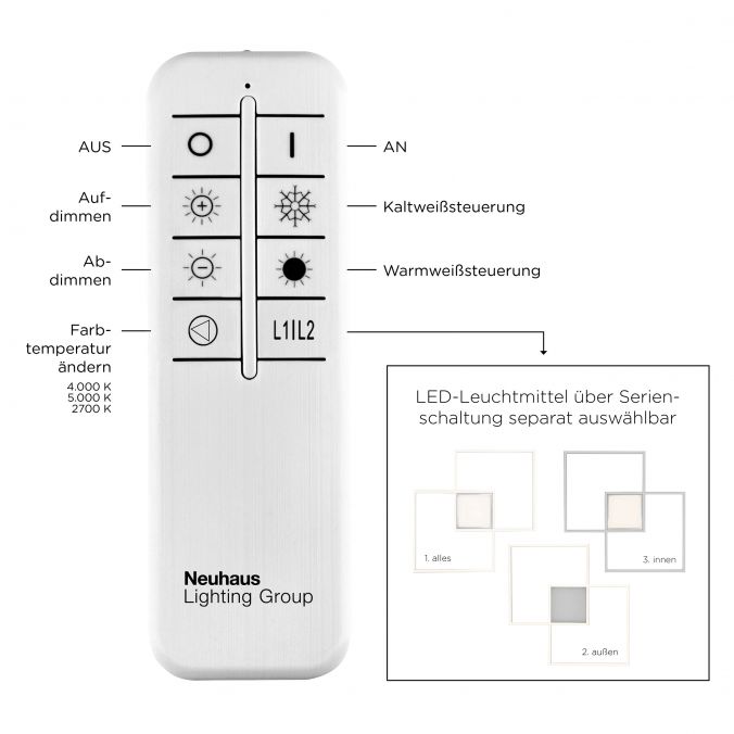 Paul Neuhaus LED Deckenleuchte, stahl, modern, CCT Farbmanagement Nur für heute