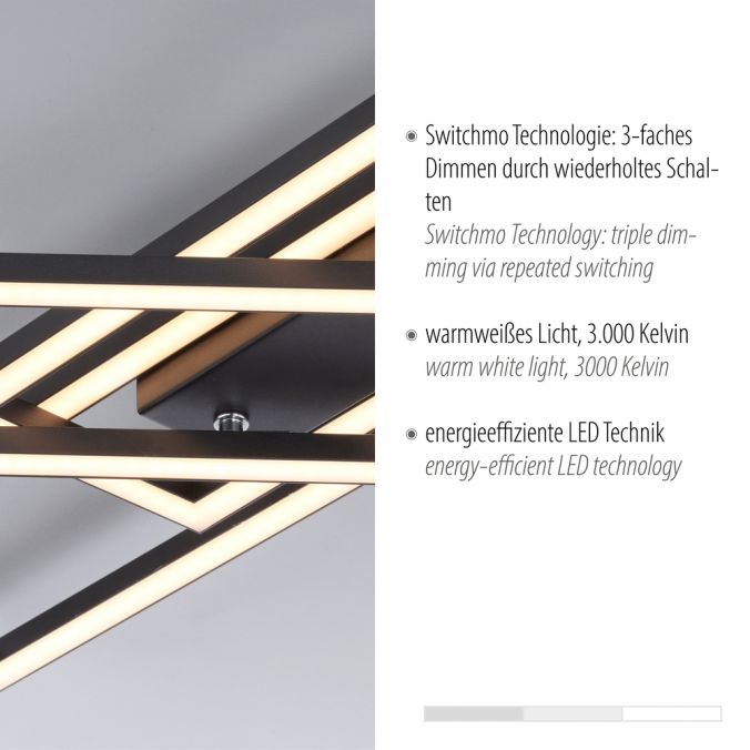 Paul Neuhaus LED Deckenleuchte schwarz Switchmo 3-Stufen Dimmung Memoryfunktion Bis zu 55% Rabatt