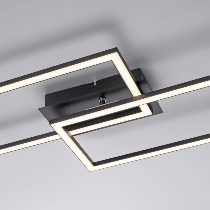 Paul Neuhaus LED Deckenleuchte schwarz Switchmo Technik längliche Rahmen schwarz flach Discount Store für neue Produkte
