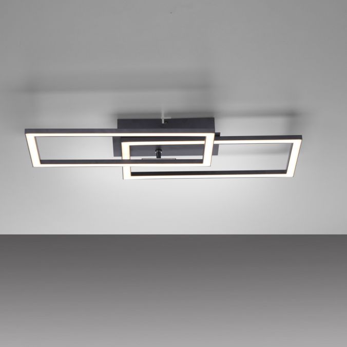 Paul Neuhaus LED Deckenleuchte schwarz Switchmo Technik längliche Rahmen schwarz flach Discount Store für neue Produkte