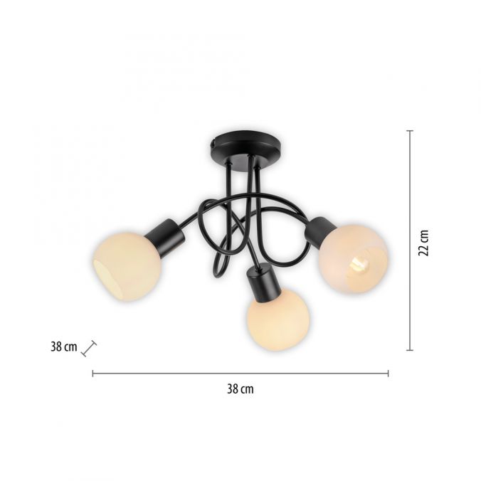 Paul Neuhaus LED Deckenleuchte schwarz 3 flammig Opalglas Wohnraumleuchte Black Friday Preise