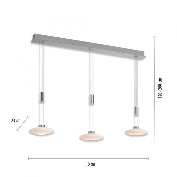 Paul Neuhaus LED Pendellampe 3 flammig silber farbig dimmbar höhenverstellbar schlicht Online