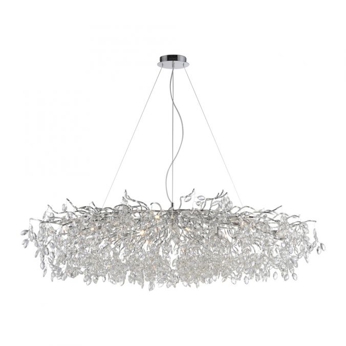 Paul Neuhaus LED Kronleuchter Kristallanhänger chrom Pendelleuchte Schlafzimmer