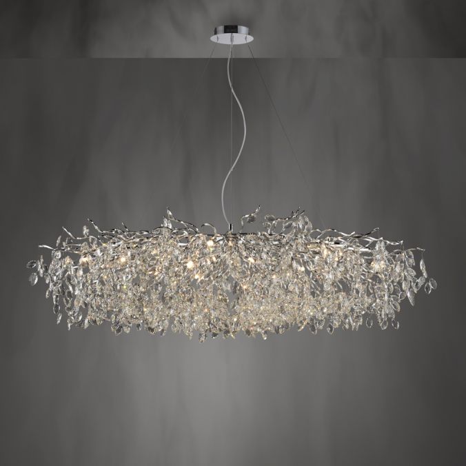 Paul Neuhaus LED Kronleuchter Kristallanhänger chrom Pendelleuchte Schlafzimmer Outlet