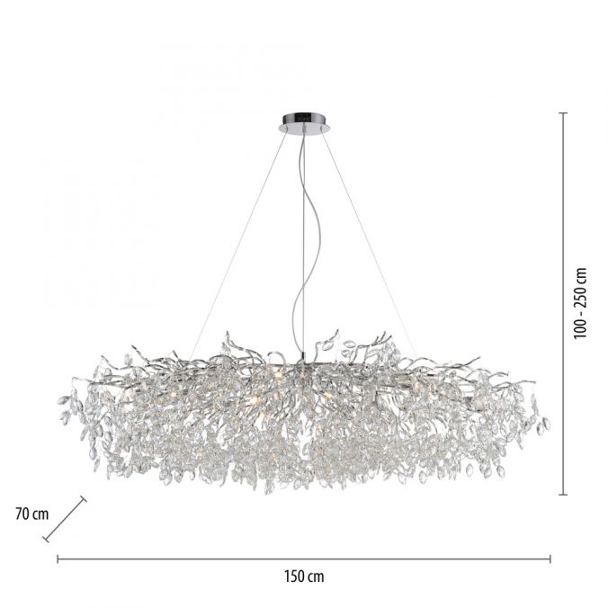Paul Neuhaus LED Kronleuchter Kristallanhänger chrom Pendelleuchte Schlafzimmer Outlet
