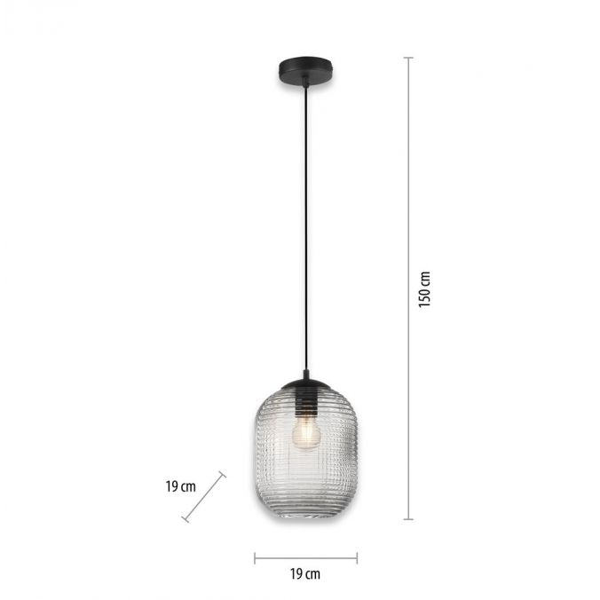 Paul Neuhaus LED Pendelleuchte 1 flammig rauchfarben Glasschirm oval transparent Auslauf