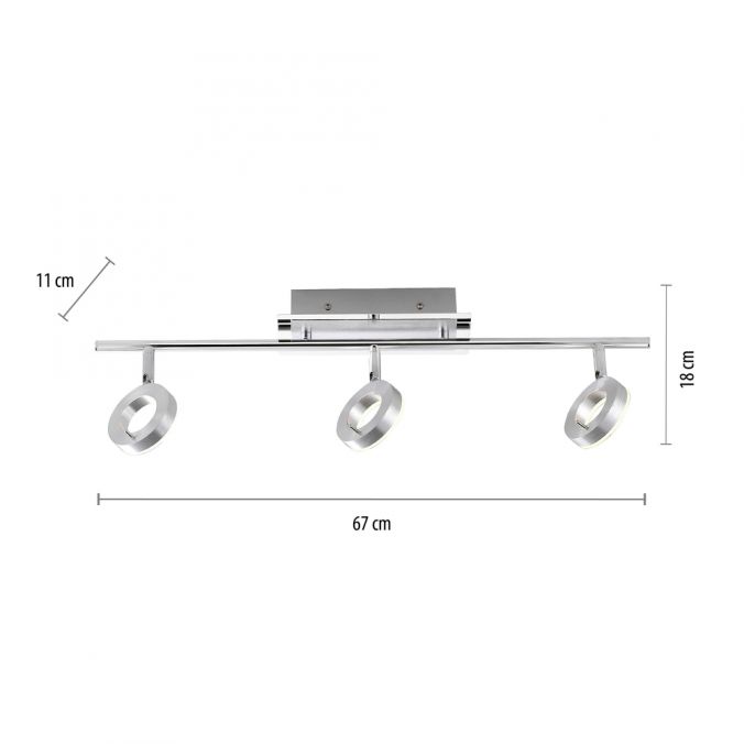 Paul Neuhaus LED-Deckenstrahler, Aluminium, 3 Leuchtköpfe, warmweiße Lichtfarbe, modern Hotsell
